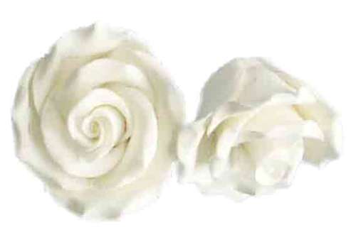 Medium White Icing Rose - Click Image to Close